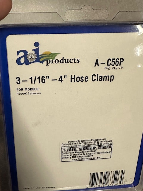 3 1/16" to 4" Hose Clamps C56P (10 pieces)