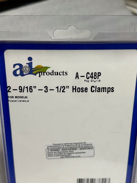 2 9/16" to 3 1/2" Hose Clamps C48P (10 pieces)