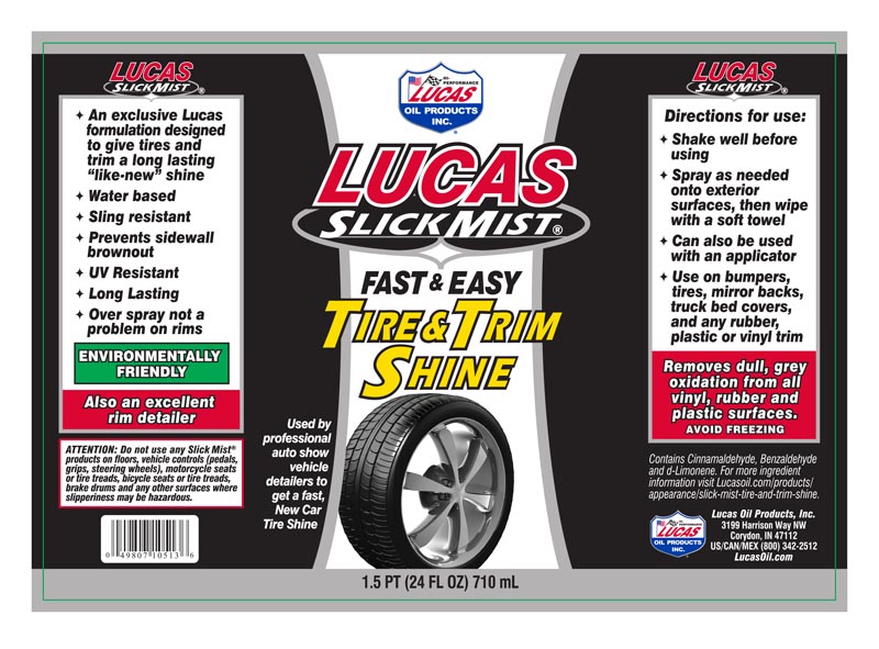 Lucas Slick Mist Tire & Trim Shine 24 FL OZ