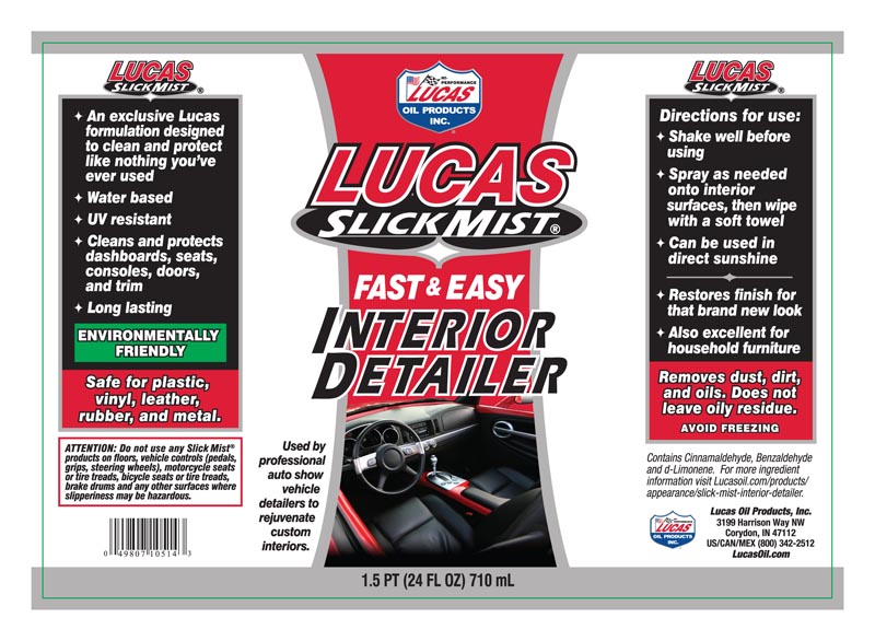 Lucas Slick Mist Interior Detailer 24 FL OZ