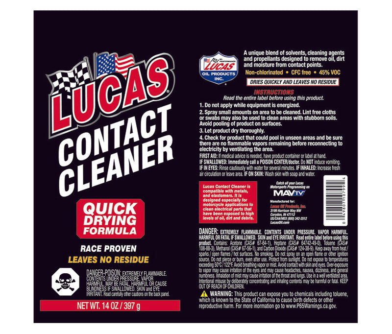 Lucas Contact Cleaner 14 FL OZ