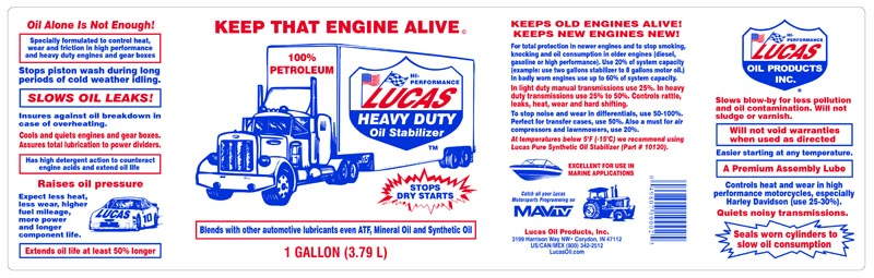 LUCAS HD OIL STABILIZER GALLON