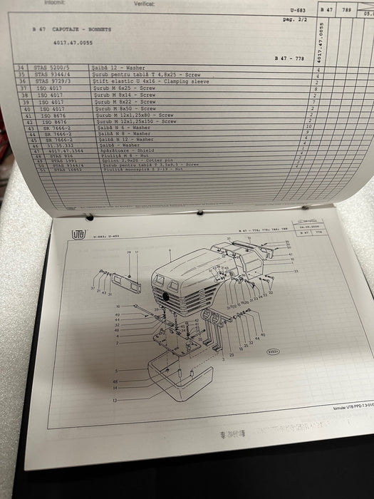 UTB 68 HP 4 WHEEL DRIVE PARTS CATALOG MONTANA