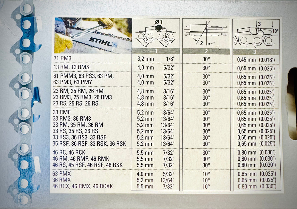 Stihl 20" Chain, .325 63G Rapid Micro Comfort 3, 26RM3 81, 36890050081