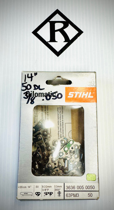 Stihl 14" Chain, Loop 3/8" .050 Picco, 63PM3 50, 36360050050