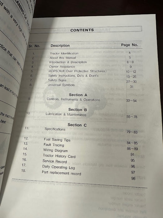 Mahindra Operator's Manual for 2310, 2810 Models