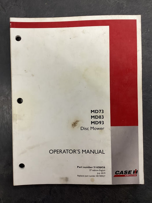 MD73, MD83, MD93 Disc Mower Operator's Manual