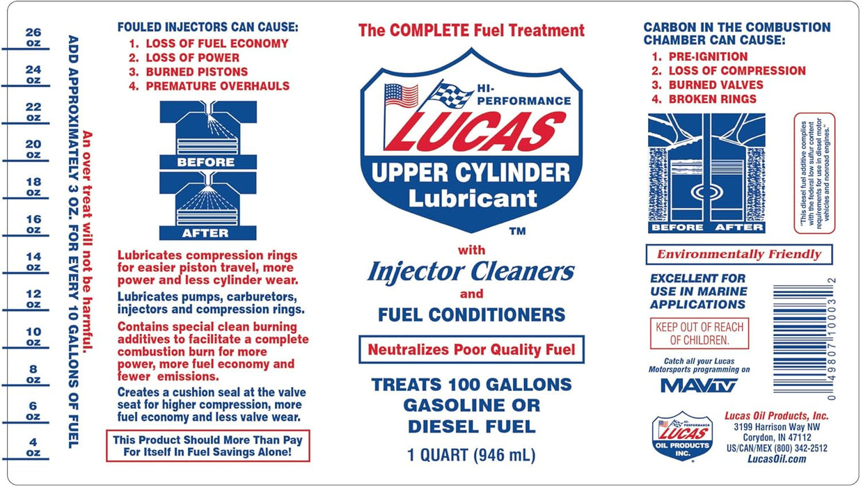 LUCAS INJECTOR CLEANER 1 QT