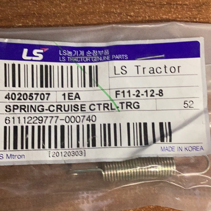 LS TRACTOR SPRING CRUISE CONTROL 40205707